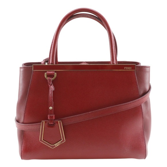 Fendi Petite to Jules 2-Way Shoulder Bag (8BH253) Leather Red 2-Way A5 Siz...